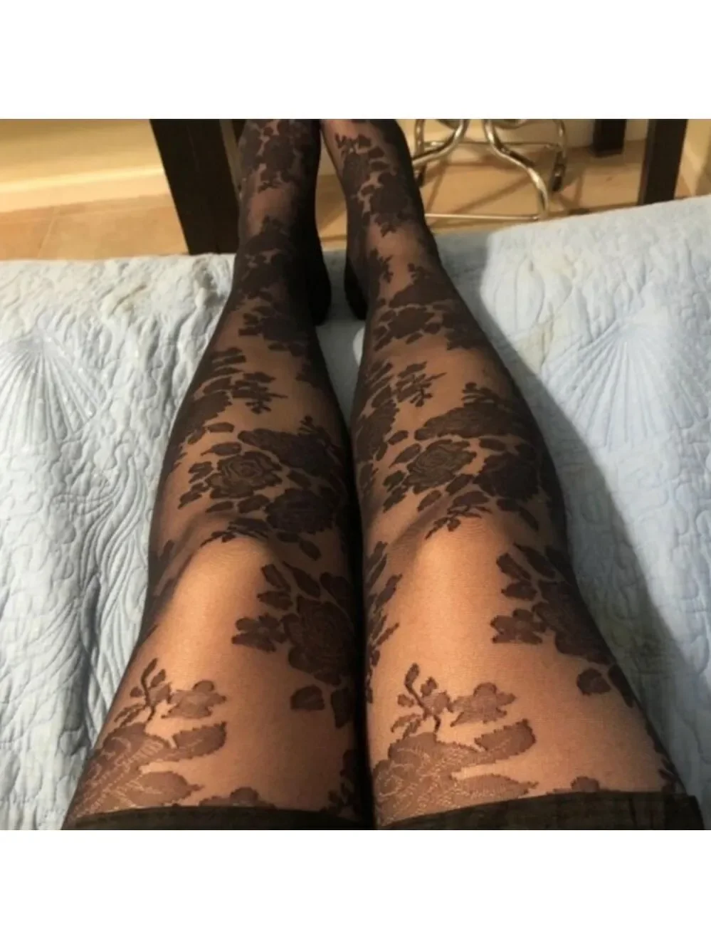 A New Day Thigh High in Rose Pattern